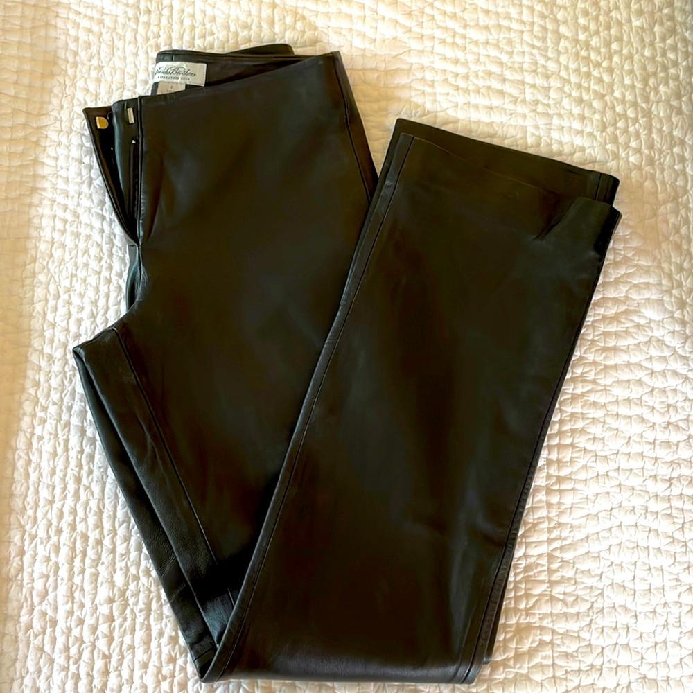 Brooks Brothers Black Leather pants, size 2